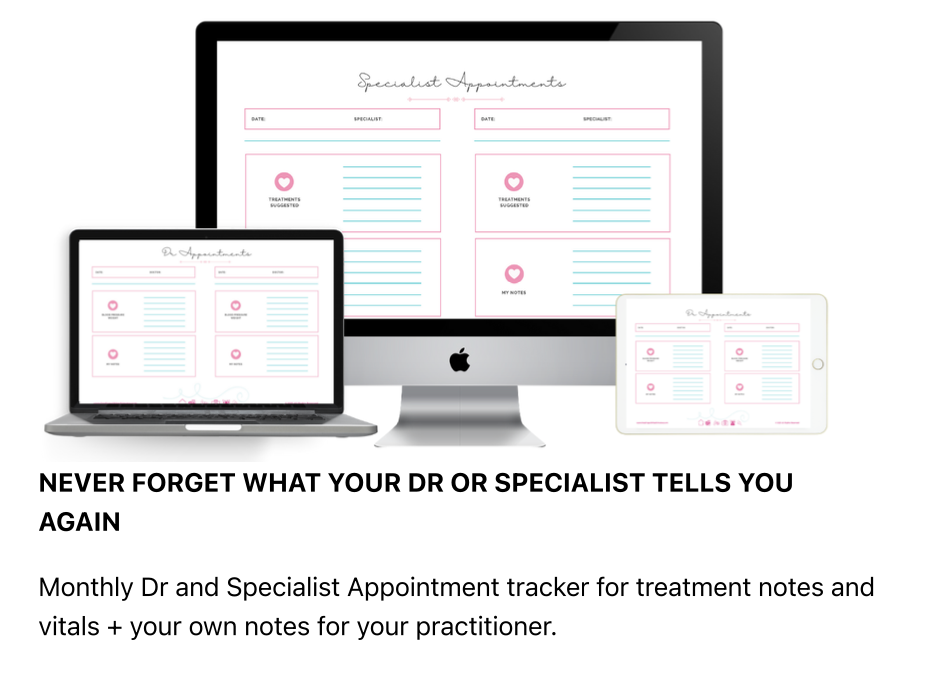 Hypothyroid Journal Health Tracker Specialist appt